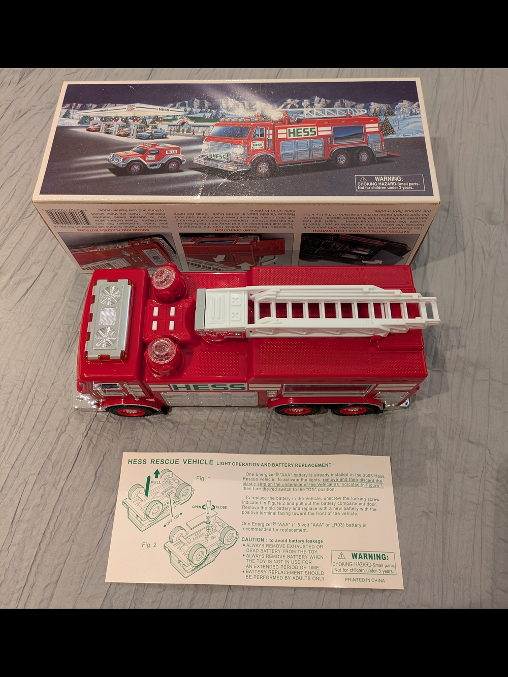 2005 Hess Emergency Fire Engine Truck with Rescue Vehicle New In Box Vintage Toy
